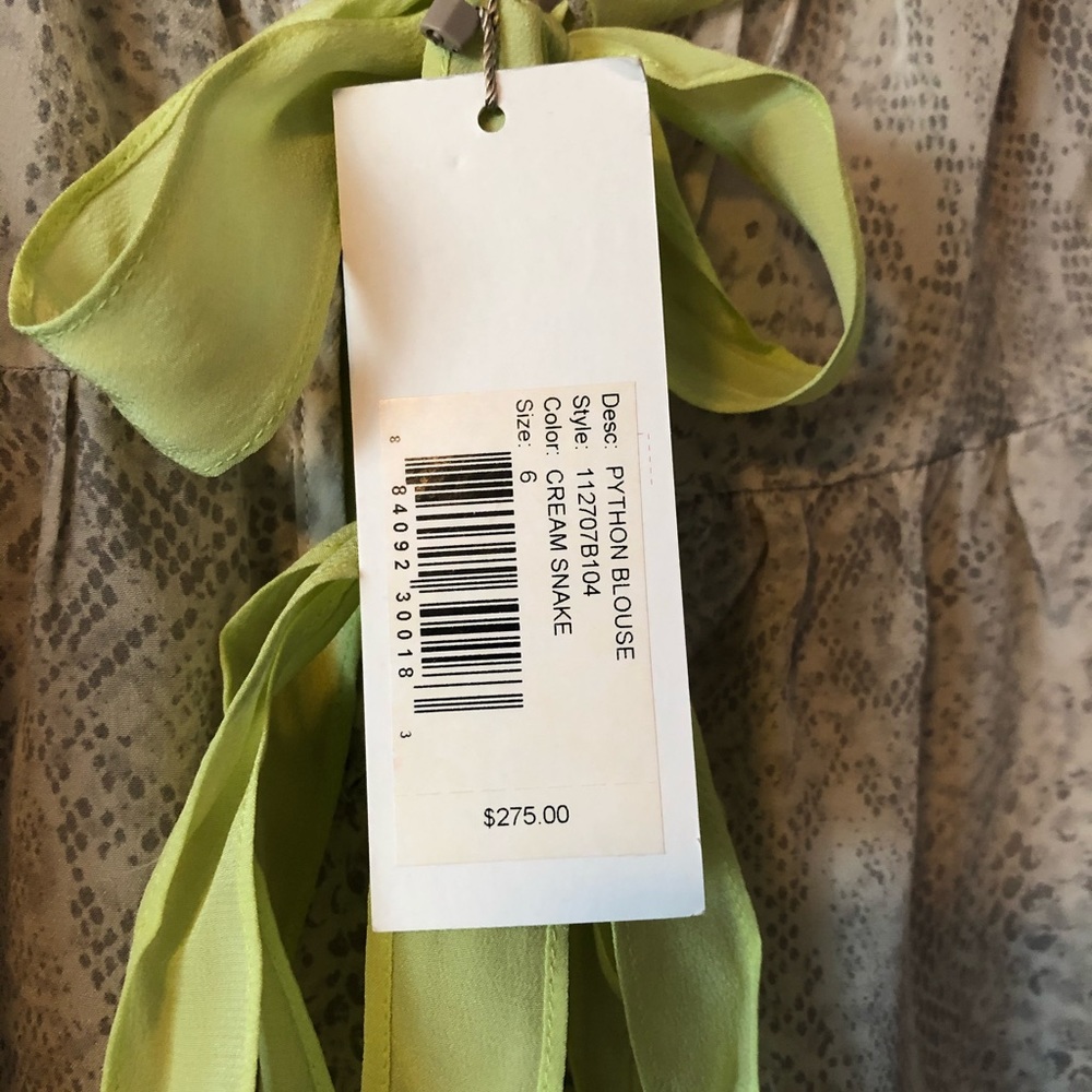 Rebecca Taylor Python Print Tie Front Blouse 6 - image 6